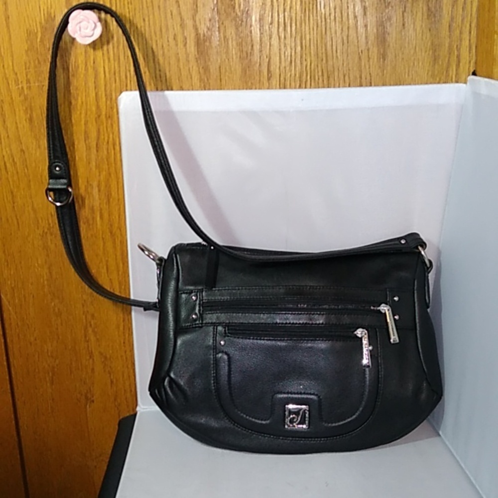 Black leather Stone Mountain purse